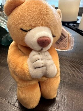 “Hope” Plush Prayer Beanie Baby Bear with Cream Accents